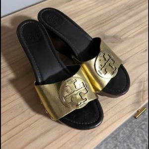 Gold Tory Burch Wedges